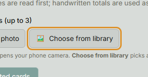 The Choose from library button in the Test your event's scorecards tool