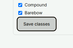 The Save classes button below the Classes for this event checklist