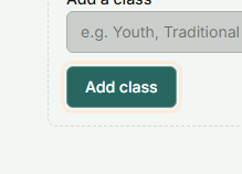 The Add class button below the class name field