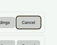 The Cancel button on an event row