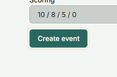 The Create event button under the Create a shoot form
