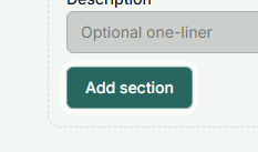 The Add section button on the Forum sections page