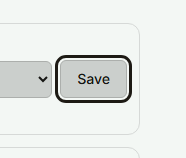 A forum section row with its Save button highlighted
