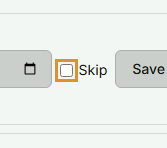 The Skip checkbox on a league week row