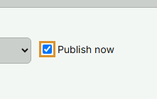 The Publish now checkbox on the New post form