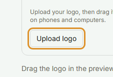 The Upload logo button in the Theme & branding section
