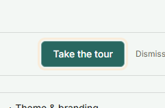 The Take the tour button highlighted on the Overview page
