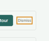 The Dismiss link next to the Take the tour banner