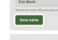 The Save name button on the account page