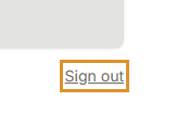 The Sign out button at the bottom of the account page