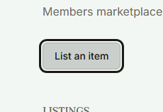 The List an item button on a classifieds page