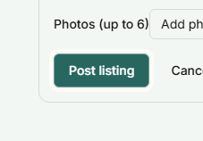 The Post listing button on the new-listing form