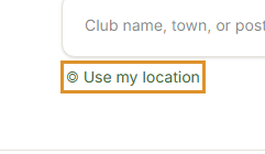 The Use my location button on the Find a club page