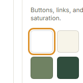 A color swatch in the Accent color picker
