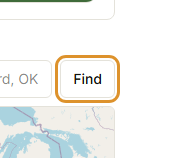 The Find button next to the address field on the create-club form