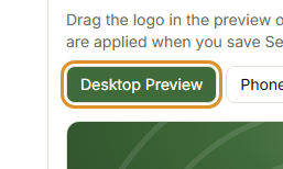 The Desktop preview and Phone preview toggle buttons