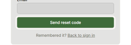 The Send reset code button on the forgot-password form