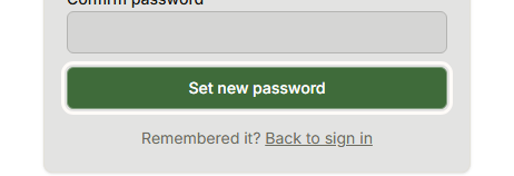 The Set new password button on the reset form